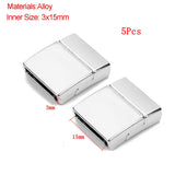 Leather Bracelet Clasp DIY Magnet Hook Rhodium Magnetic Clasp 15*3mm