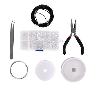 Jewelry Findings Set with Tools & Beads for Making Silver Jewelry