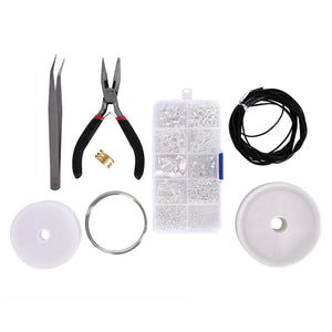 Jewelry Findings Set with Tools & Beads for Making Silver Jewelry