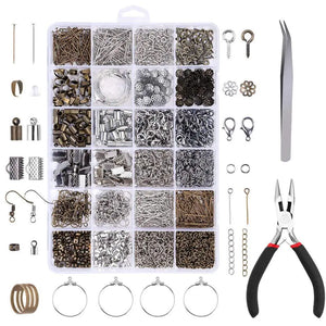 Jewelry Findings Set Lobster Clasp Open Jump Rings Earring Hooks Repair Tools