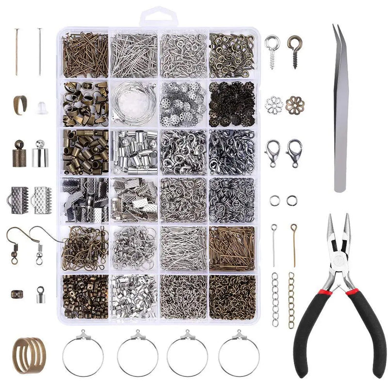 Jewelry Findings Set Lobster Clasp Open Jump Rings Earring Hooks Repair Tools