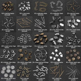 Jewelry Findings Set Lobster Clasp Open Jump Rings Earring Hooks Repair Tools