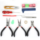 Jewelry Making Set Flat Nose Pliers Beading Needles Kit DIY Tools