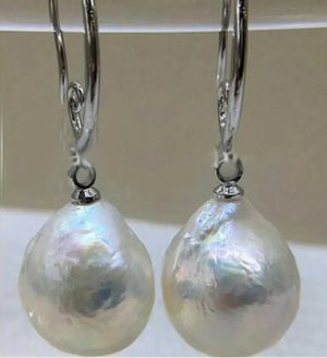 12-13mm Keshi South Sea Baroque Pearl Earrings