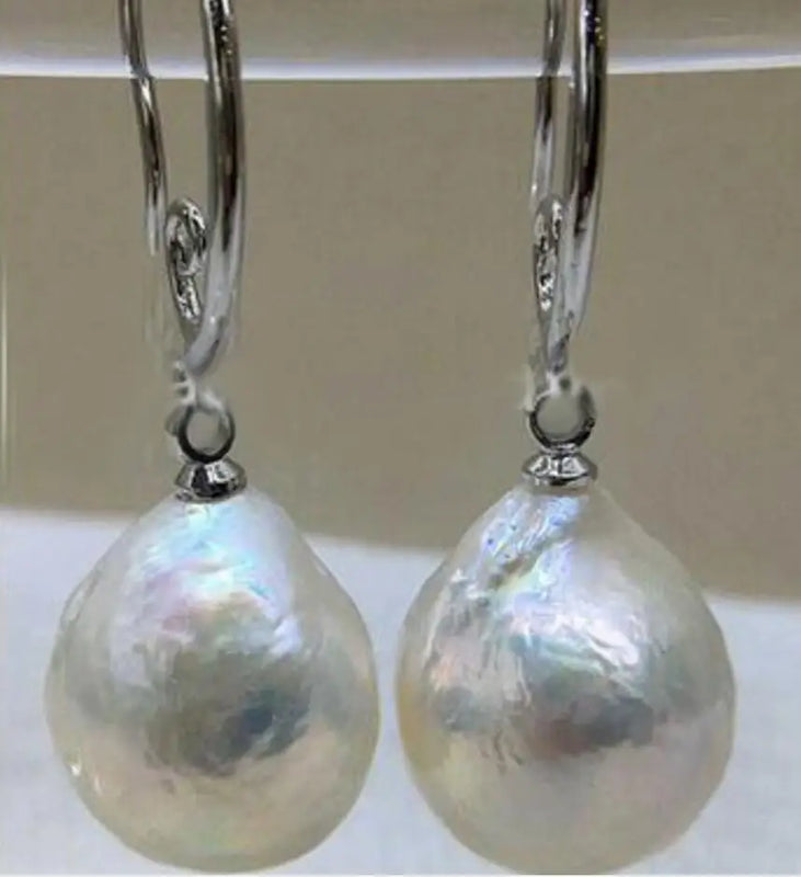 12-13mm Keshi South Sea Baroque Pearl Earrings