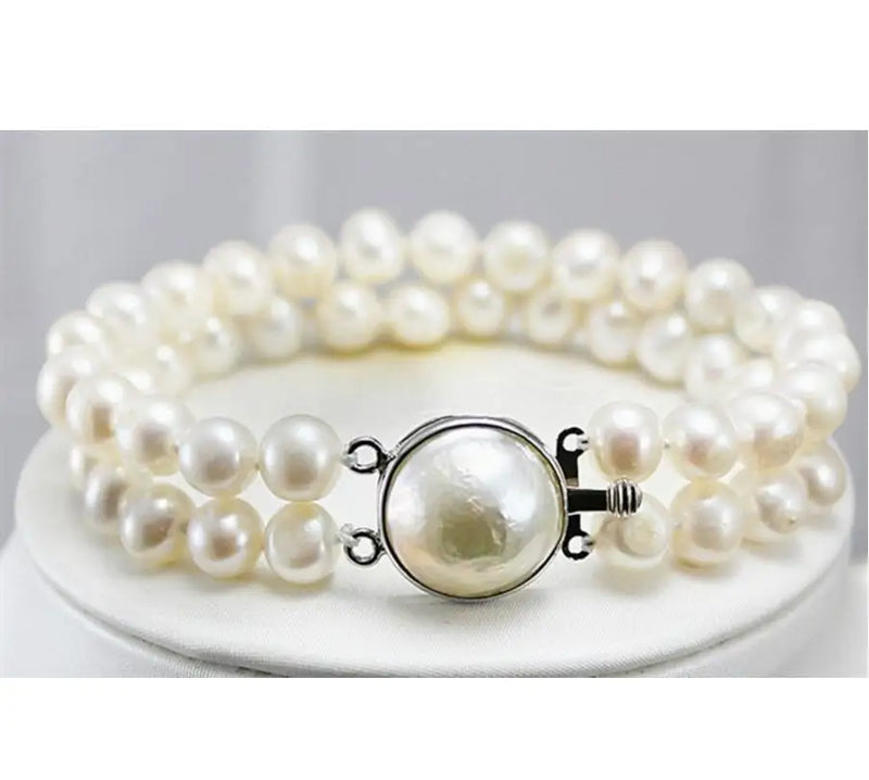 Noble Golden Shell Pearl Bracelet #b028