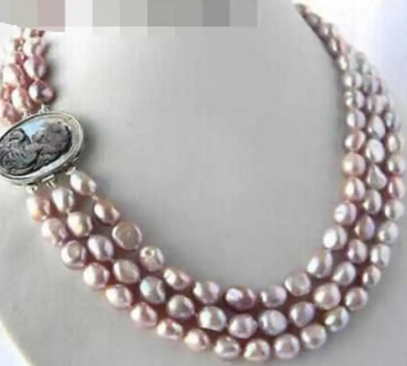 Lavender Baroque Freshwater Pearl Necklace 17''