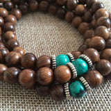 8mm Natural Rosewood Wood 108 Prayer Beads Bracelet or Necklace