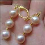 Pink Purple Pearl Earrings 14K/20 Yellow Hook