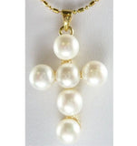 Freshwater Pearl Cross Pendant Necklace