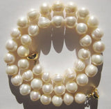 Baroque Freshwater Pearl Necklace Choker, Large 9-10mm, Gold Plated