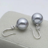 Mother of Pearl Grey Shell Pearl Earrings Small Fresh Red Earrings 14mm