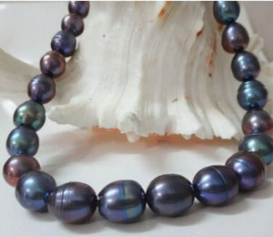 Tahitian Peacock Redish Drop Pearl Necklace