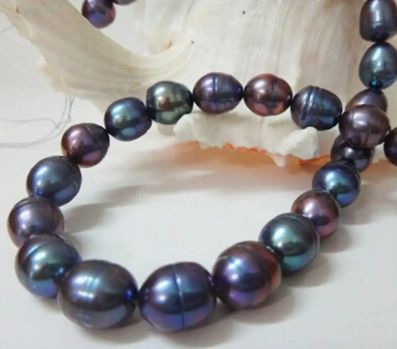 Tahitian Peacock Redish Drop Pearl Necklace