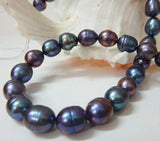 Tahitian Peacock Redish Drop Pearl Necklace