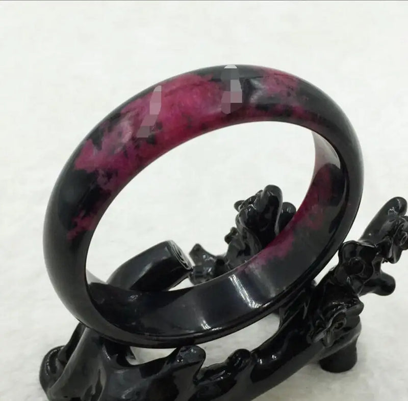 Lavender Peach Nephrite Gems Bracelet Bangle