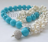 Baroque Pearl Necklace 18'' Shell Flower Clasp