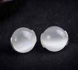 Silver Jade Art Style Marcasite Earrings for Women