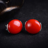 Silver Jade Art Style Marcasite Earrings for Women