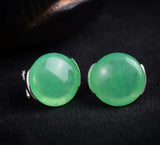 Silver Jade Art Style Marcasite Earrings for Women