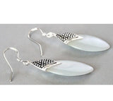Sterling Silver Cat Eye Stone Dangle Earrings