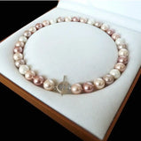 12mm South Sea Shell Pearl Necklace Heart Clasp 18''
