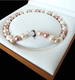 12mm South Sea Shell Pearl Necklace Heart Clasp 18''