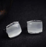 Silver Jade Art Style Marcasite Earrings