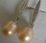 South Seas Pink Pearl Earrings Silver