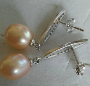 South Seas Pink Pearl Earrings Silver