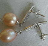 South Seas Pink Pearl Earrings Silver