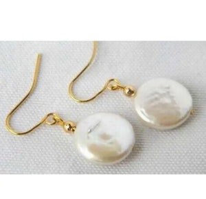 14mm Coin Freshwater Pearl Earrings