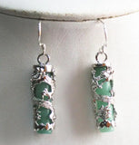 Green Jade Dragon Earrings - Unique Jewelry