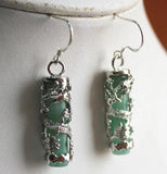 Green Jade Dragon Earrings - Unique Jewelry