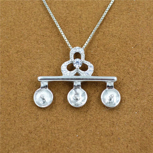 Freshwater Pearl Necklace S925 Sterling Silver Pendant Mountings