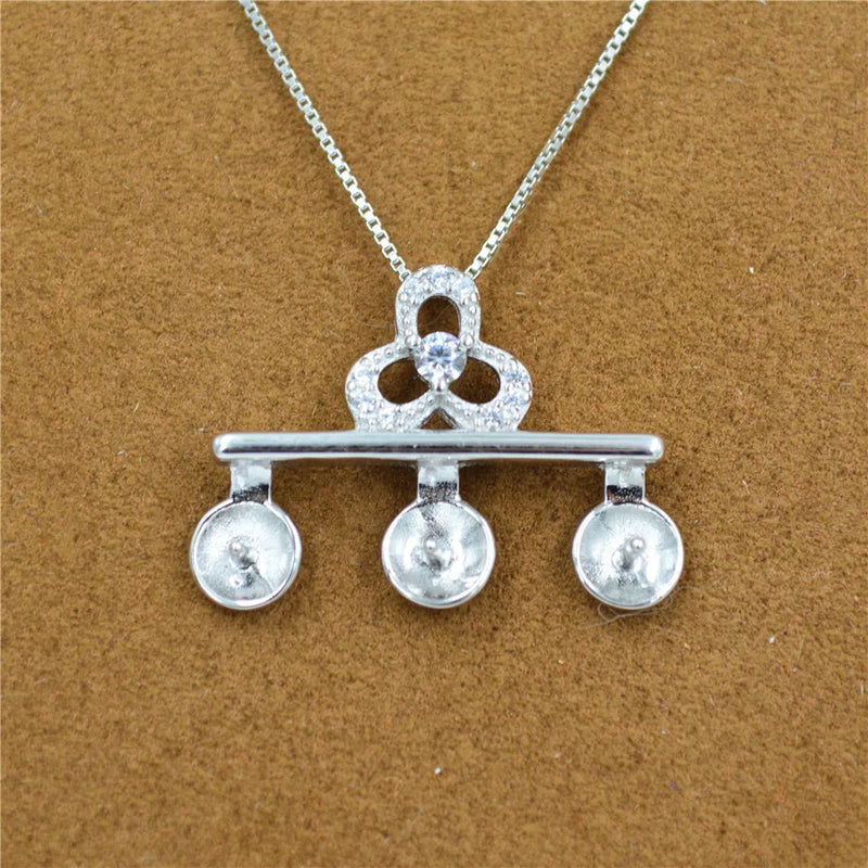 Freshwater Pearl Necklace S925 Sterling Silver Pendant Mountings