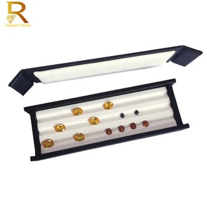 V Groove Gemstone Display Holder Case - Leather