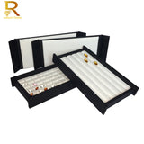 V Groove Gemstone Display Holder Case - Leather