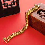 24k Pure 12mm Rope Shape Hand Chain Fine Bracelet for Men