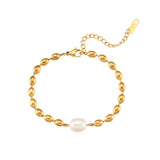 Waterproof Stainless Steel Ball Pearl Bracelet for Girls