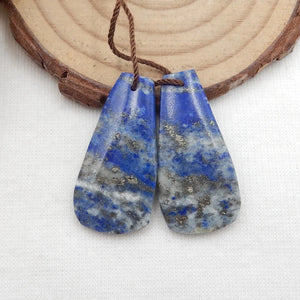 Customized Lapis Lazuli Nugget Earring Beads Pair