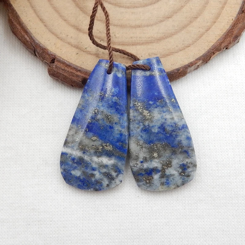 Customized Lapis Lazuli Nugget Earring Beads Pair