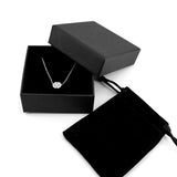 Jewelry Display Box with Flannel Bag Pendant Necklace Bracelet Organizer