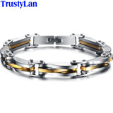 Plated Stainless Steel Man Bracelet Hand Chain Male 11MM