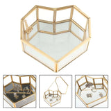 Heart-shaped Glass & Brass Jewelry Box