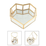 Heart-shaped Glass & Brass Jewelry Box
