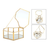 Heart-shaped Glass & Brass Jewelry Box