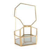 Heart-shaped Glass & Brass Jewelry Box