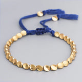 Hand-woven Line Bracelet with Copper Beads and Tassel