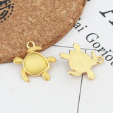 Sea Turtle Charm Pendant Sea Glass Necklace DIY Findings